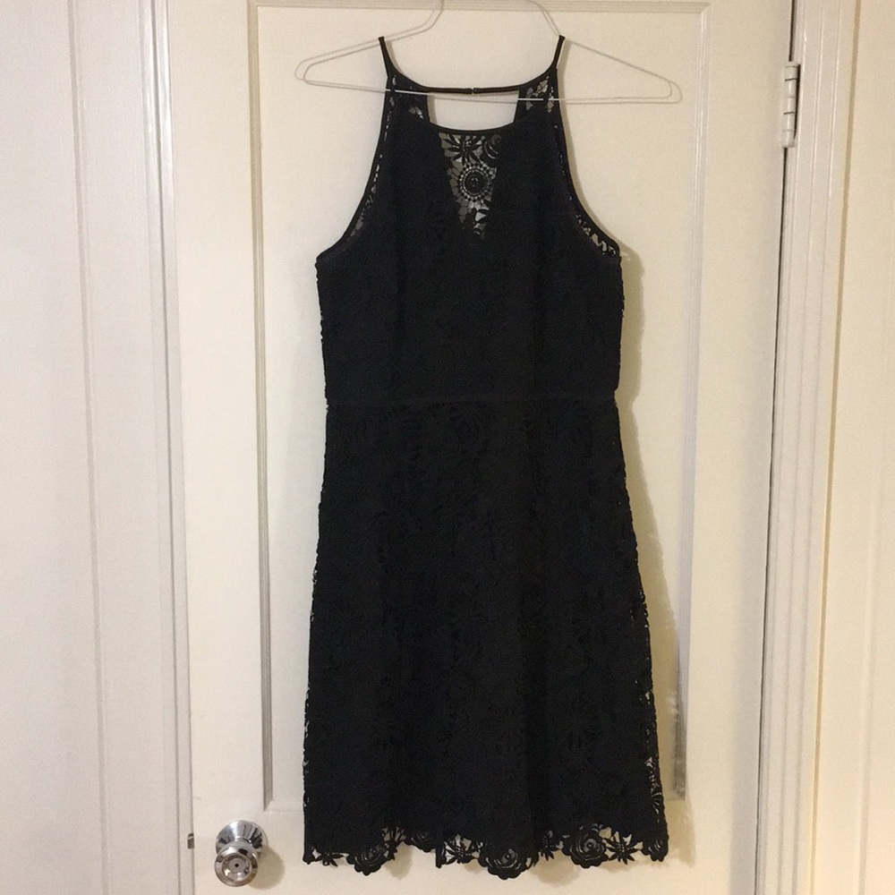 White House Black Market black, lacy dress-Sz 10.